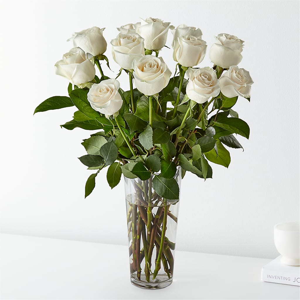 Long Stem White Rose Bouquet – Floreria Reno, Reno NV