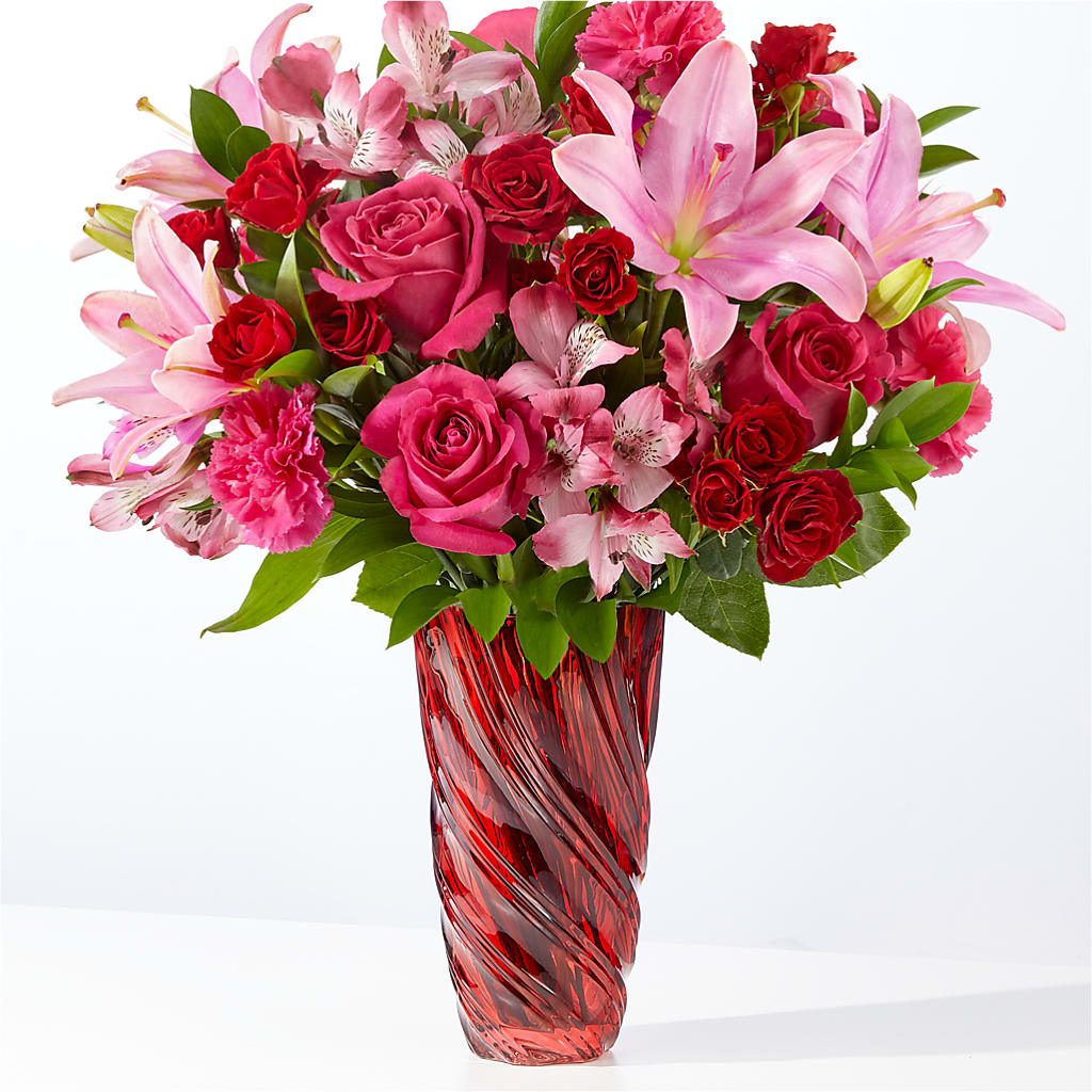 In Love Bouquet with Luxe Swirl Vase – Floreria Reno, Reno NV