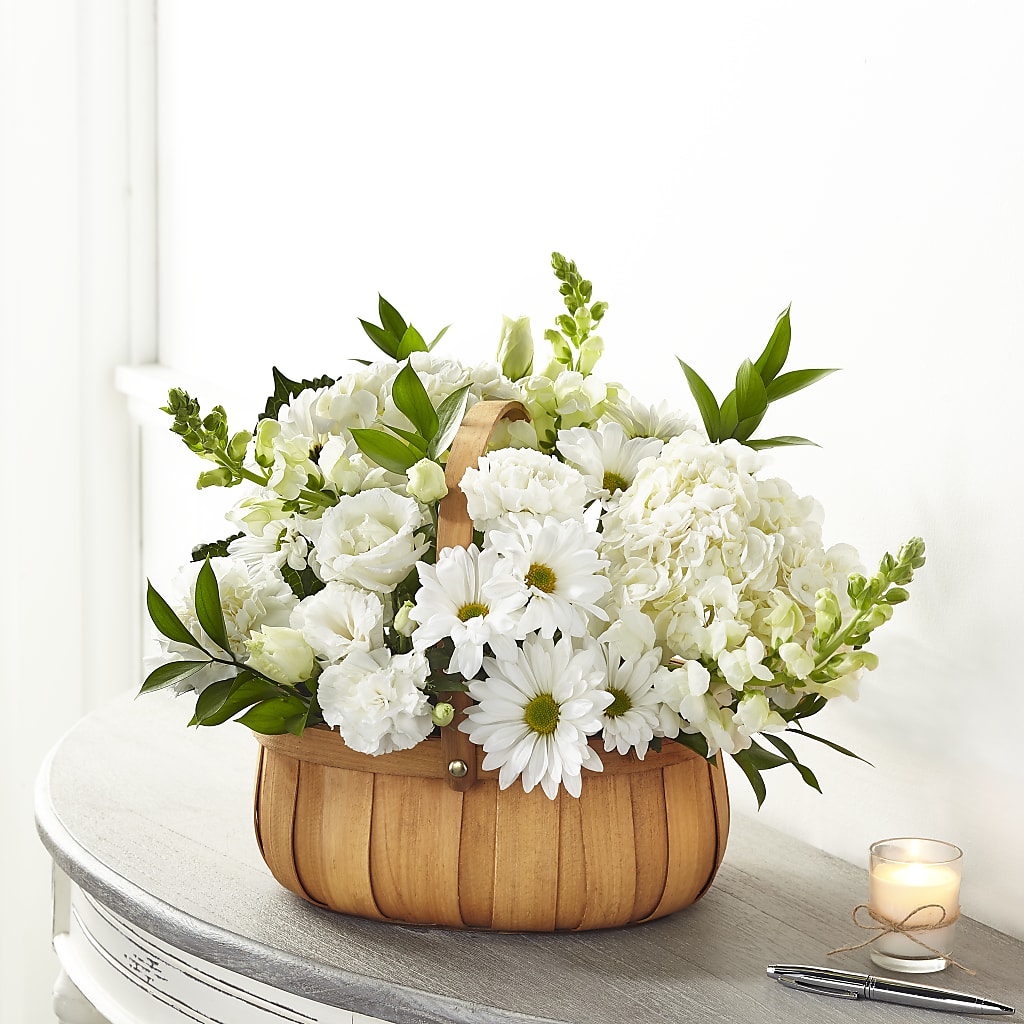 Pure Ivory Basket – Floreria Reno, Reno NV