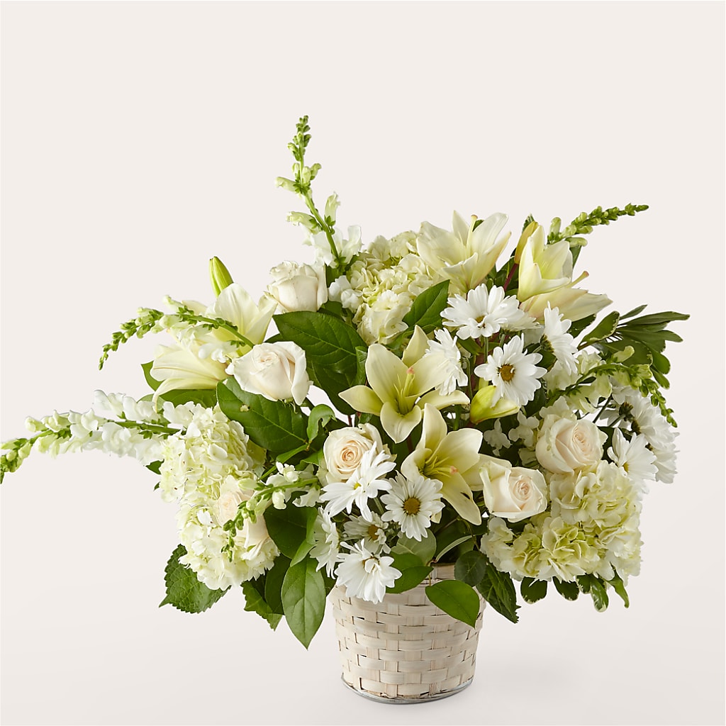 Ivory Elegance Floral Basket – Floreria Reno, Reno NV