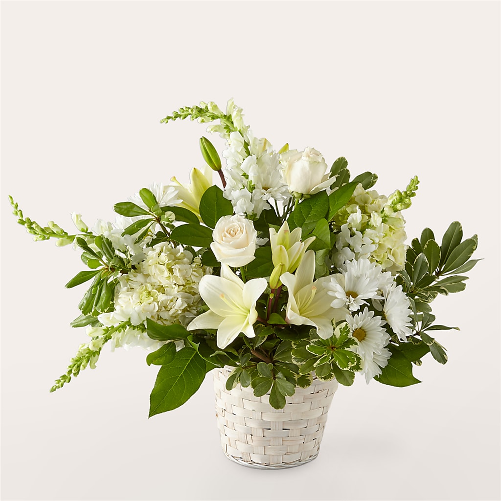 Ivory Elegance Floral Basket – Floreria Reno, Reno NV