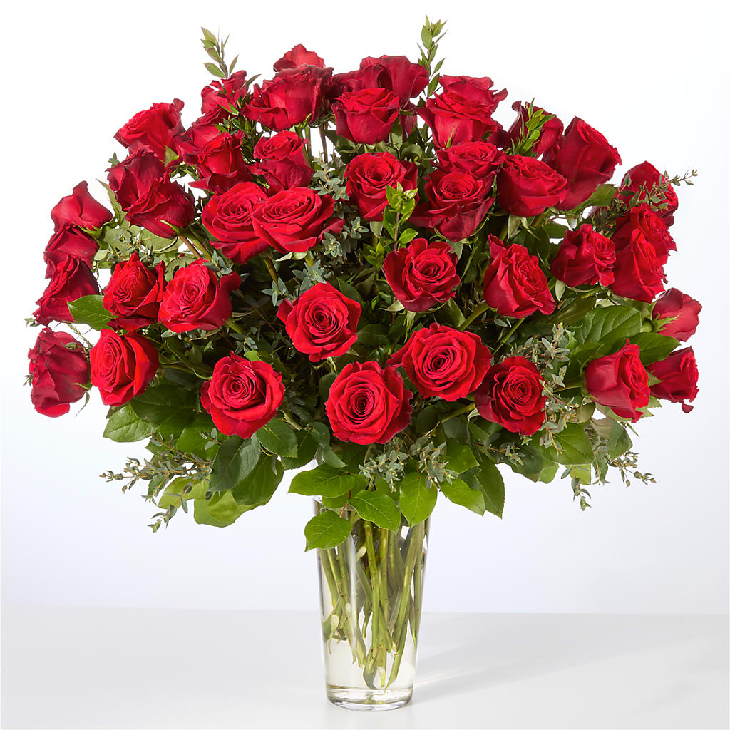 Forever Yours Fifty Stem Red Rose Bouquet – Floreria Reno, Reno NV