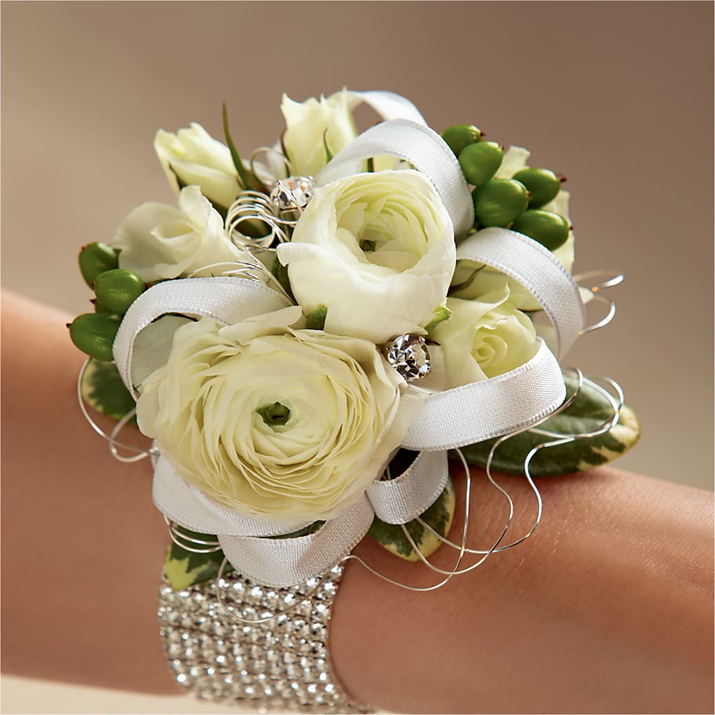 White Wedding Corsage – Floreria Reno, Reno NV
