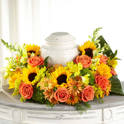 Faithful Sunflower Cremation Adornment –  Floreria Reno, Reno NV