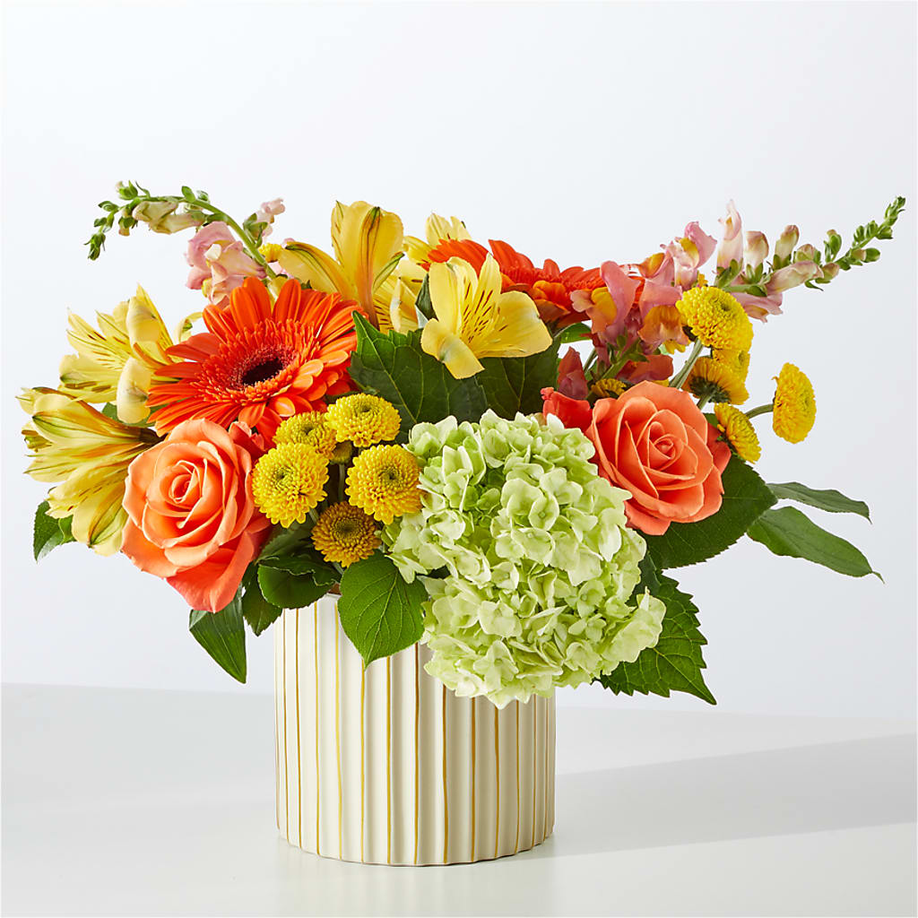 Autumn Sunshine Bouquet with Ivory Vase –  Floreria Reno, Reno NV
