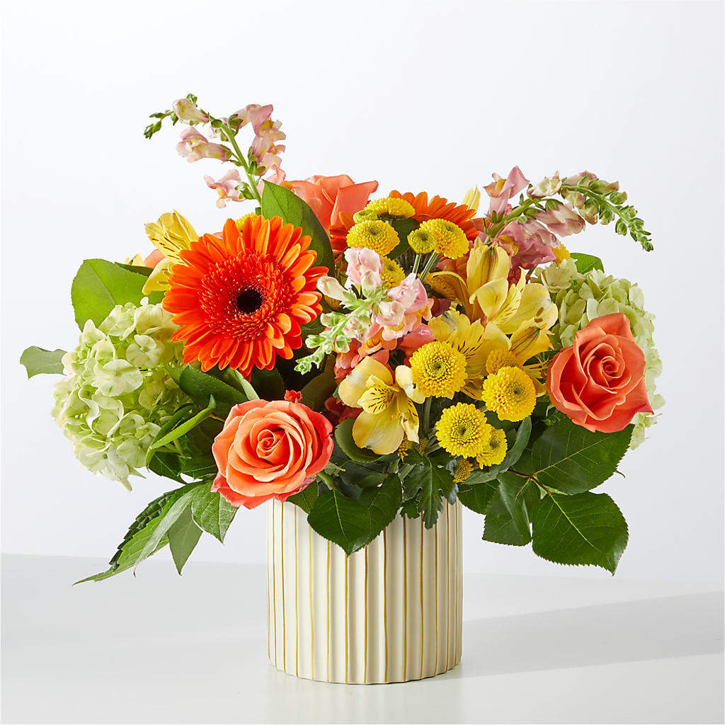 Autumn Sunshine Bouquet with Ivory Vase –  Floreria Reno, Reno NV