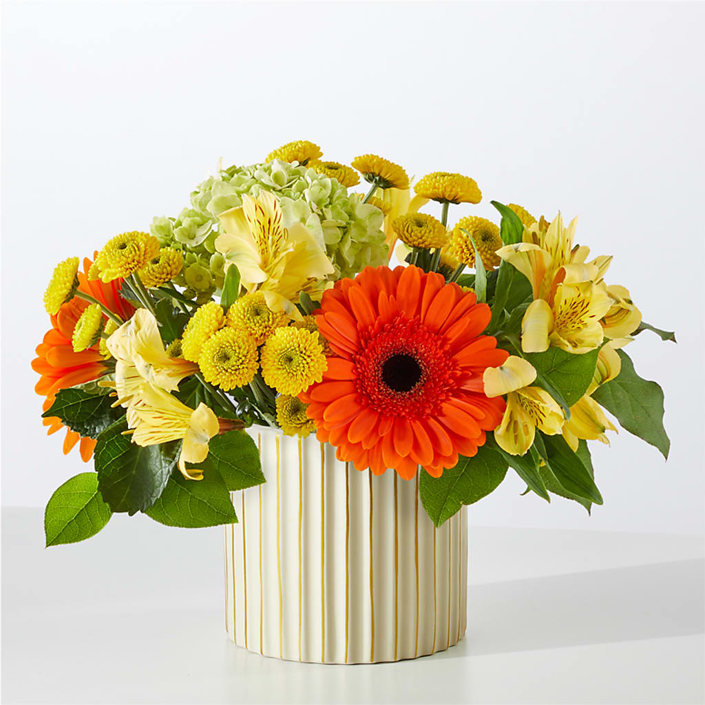 Autumn Sunshine Bouquet with Ivory Vase –  Floreria Reno, Reno NV