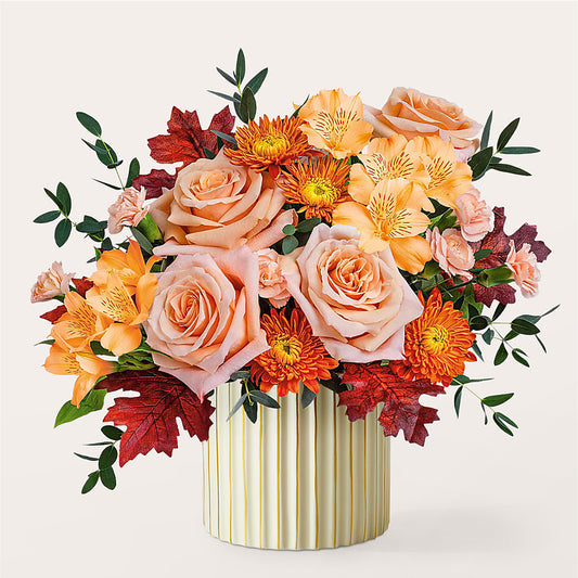 Spiced Latte Bouquet with Ivory Vase –  Floreria Reno, Reno NV