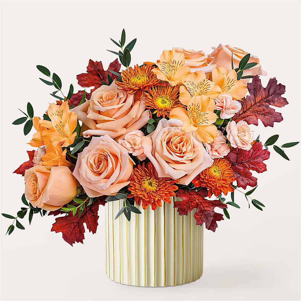 Spiced Latte Bouquet with Ivory Vase –  Floreria Reno, Reno NV