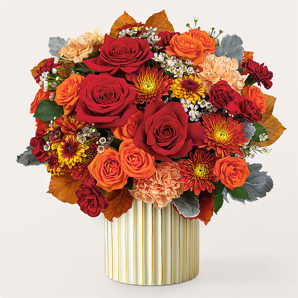 Merlot Bouquet with Ivory Vase –  Floreria Reno, Reno NV